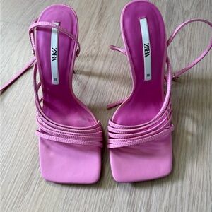 Zara Vibrant Pink Strappy Heels